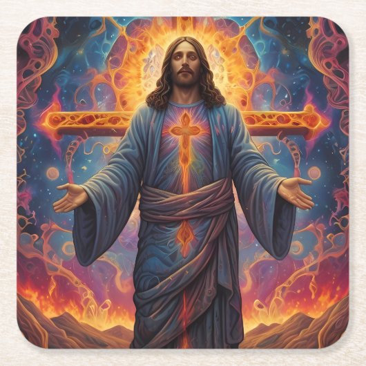 メリークリスマスフェスティバル スクエアペーパーコースター (正面)