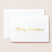 メリークリスマスフォイルのグリーティングカード 箔カード (封筒付き正面)