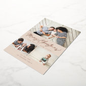 メリークリスマスフォイルスクリプト3コラージュ数々の – 写真 箔シーズンカード (回転した状態)