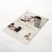 メリークリスマスフォイルスクリプト3コラージュ数々の – 写真 箔シーズンカード (回転した状態)