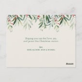 メリークリスマスフォイルフェイクレタリングカード ポストカード (裏面)