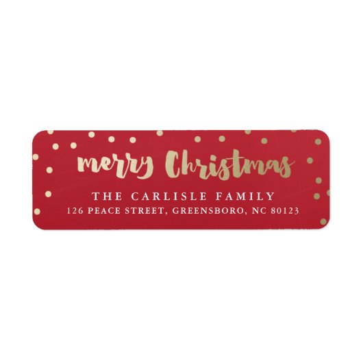 メリークリスマスフォイルフェイク差出人住所 ラベル (正面)