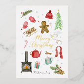 メリークリスマスフォイルホリデーカード 箔シーズンカード (正面)