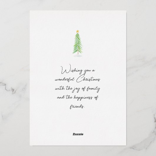 メリークリスマスフォイルホリデーカード 箔シーズンカード (裏面)