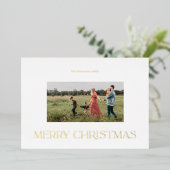 メリークリスマスフォイルモダンホリデーカード 箔シーズンカード (立ち正面)