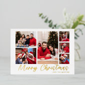 メリークリスマスフォイル6フォトクリスマス 箔招待状 (立ち正面)