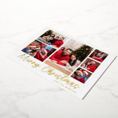 メリークリスマスフォイル6フォトクリスマス 箔招待状 (回転した状態)