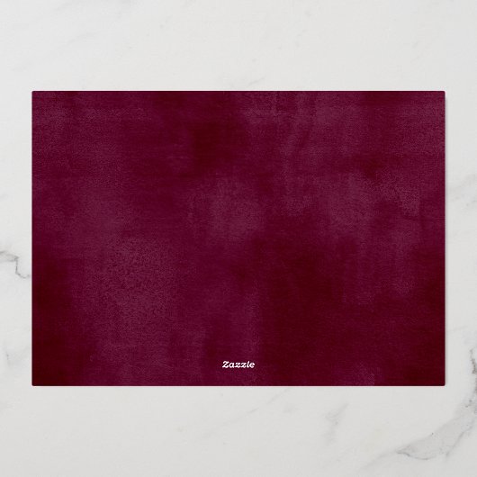 メリークリスマスフォトウィンターグリーナリーモノグラム 箔シーズンカード (裏面)