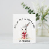 メリークリスマスフォトウィンターラビットクリスマス シーズンカード (スタンド正面)