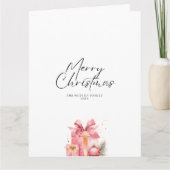 メリークリスマスフォトウォーターカラーギフト カード (正面)