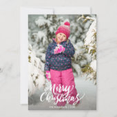 メリークリスマスフォトウォーターカラースノーフレーク シーズンカード (正面)