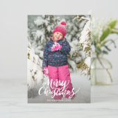 メリークリスマスフォトウォーターカラースノーフレーク シーズンカード (スタンド正面)