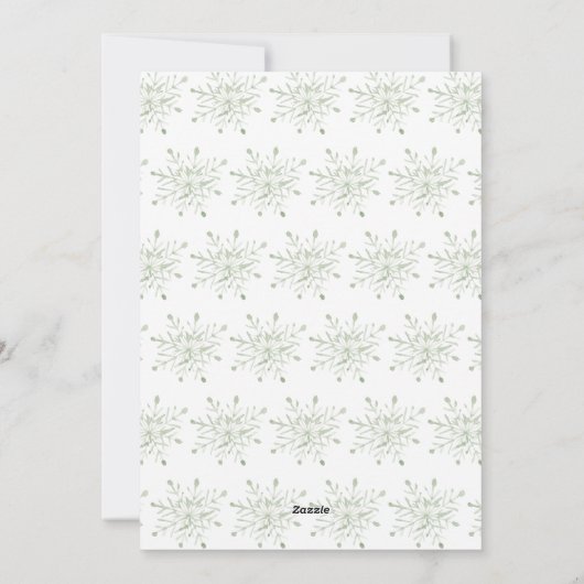 メリークリスマスフォトウォーターカラースノーフレーク シーズンカード (裏面)