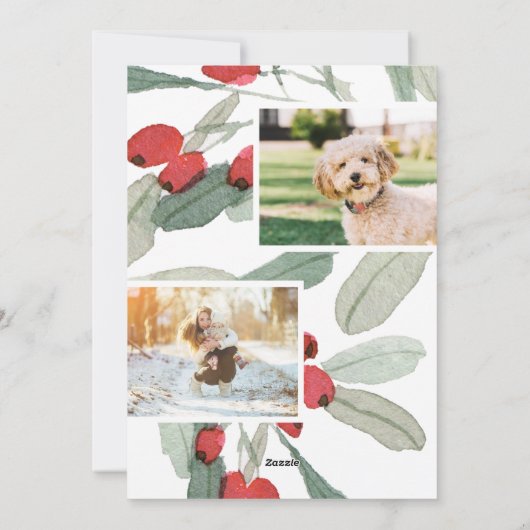 メリークリスマスフォトウォーターカラーベリー シーズンカード (裏面)