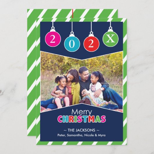 メリークリスマスフォトオーナメントカード シーズンカード (正面/裏面)