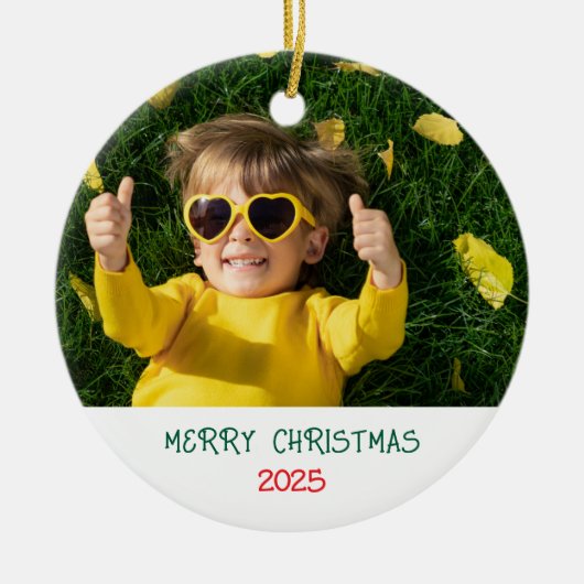 メリークリスマスフォトオーナメント セラミックオーナメント (正面)