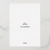 メリークリスマスフォトオーバーレイホワイトシック金ゴールド 箔シーズンカード (裏面)