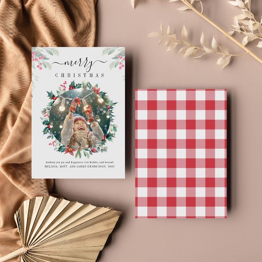 メリークリスマスフォトカスタムミスタントー ノートカード