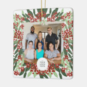 メリークリスマスフォトカスタムロゴ企業の セラミックオーナメント (左)