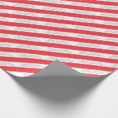 メリークリスマスフォトカスタム文字レッドキャンディーケーン ラッピングペーパー (角)