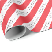 メリークリスマスフォトカスタム文字レッドキャンディーケーン ラッピングペーパー (ロールコーナー)