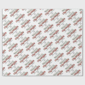 メリークリスマスフォトカスタム文字レッドキャンディーケーンW ラッピングペーパー (フラット)