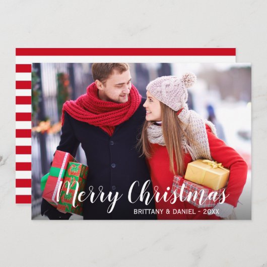 メリークリスマスフォトカップルのカードWSt シーズンカード (正面/裏面)