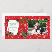 メリークリスマスフォトカードキャンディーフレーム シーズンカード (正面/裏面)