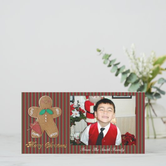 メリークリスマスフォトカードジンジャーブレッドマン シーズンカード (スタンド正面)