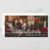 メリークリスマスフォトカード、ハッピーホリデー シーズンカード (正面/裏面)