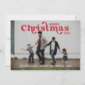 メリークリスマスフォトカード – 赤 招待状 (正面)