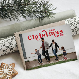 メリークリスマスフォトカード – 赤 招待状