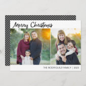メリークリスマスフォトカード(2枚の写真) シーズンカード (正面/裏面)