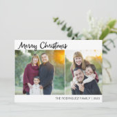 メリークリスマスフォトカード(2枚の写真) シーズンカード (スタンド正面)