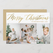 メリークリスマスフォトカード(3枚の写真) シーズンカード (正面/裏面)