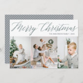 メリークリスマスフォトカード(3枚の写真) シーズンカード (正面/裏面)