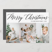 メリークリスマスフォトカード(3枚の写真) シーズンカード (正面/裏面)