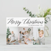 メリークリスマスフォトカード(3枚の写真) シーズンカード (スタンド正面)