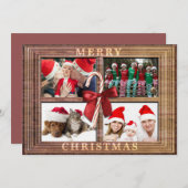 メリークリスマスフォトカー素朴ド木枠 シーズンカード (正面/裏面)