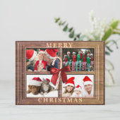 メリークリスマスフォトカー素朴ド木枠 シーズンカード (スタンド正面)