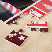 メリークリスマスフォトギフトジグソーパズルテンプレート ジグソーパズル (側面)