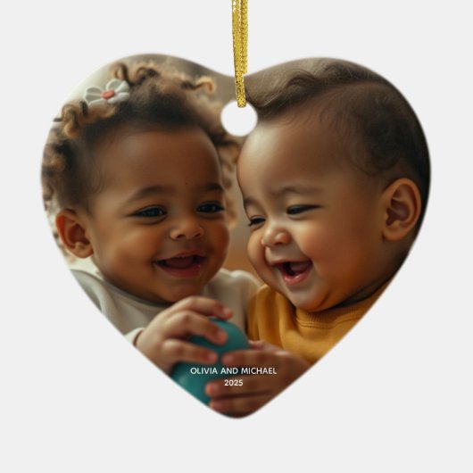 メリークリスマスフォトクリスマスオーナメント セラミックオーナメント (正面)