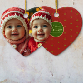 メリークリスマスフォトクリスマスオーナメント セラミックオーナメント