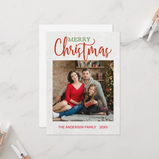 メリークリスマスフォトクリスマスカード カード (正面/裏面インサイチュ)