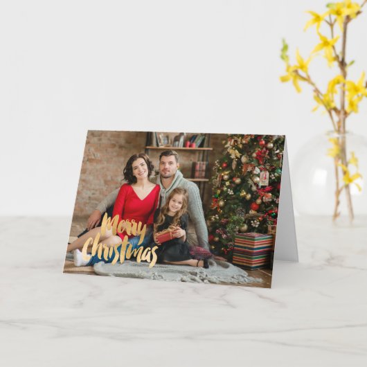 メリークリスマスフォトクリスマスカード カード (黄色い花)