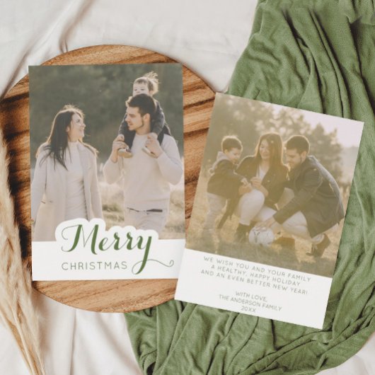 メリークリスマスフォトクリスマスカード サンキューカード