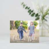 メリークリスマスフォトクリスマスグリーティングホリデー ポストカード (スタンド正面)