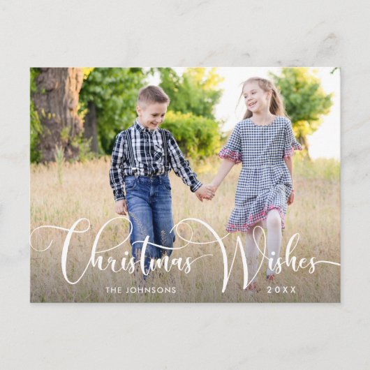 メリークリスマスフォトクリスマスグリーティングホリデー ポストカード (正面)
