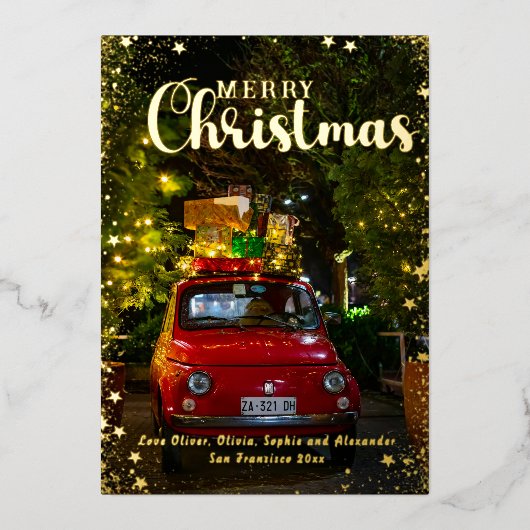 メリークリスマスフォトグリーティン実在グ 箔シーズンカード (正面)