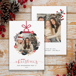 メリークリスマスフォトグローブオーナメントカード